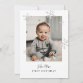 Mountain Winter Onederland 1st Birthday写真 招待状 (裏面)