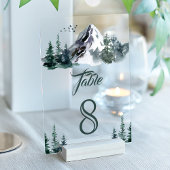 Mountain Winter Wedding Acrylic Table Number アクリル招待状
