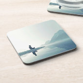 Mountain Zen Peaceful Meditation Design コースター (左側)