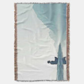 Mountain Zen Peaceful Meditation Design スローブランケット (正面縦)