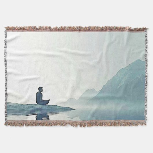 Mountain Zen Peaceful Meditation Design スローブランケット (正面)