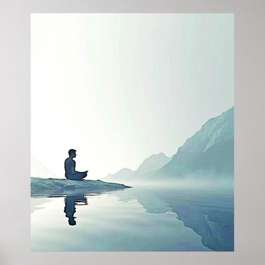 Mountain Zen Peaceful Meditation Design ポスター (正面)