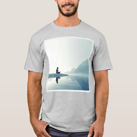 Mountain Zen Peaceful Meditation Design Tシャツ (正面)