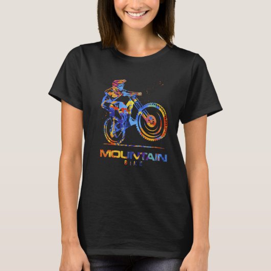 Mountainbike Bicycle Graphic  MTB Cyclist Tシャツ (正面)