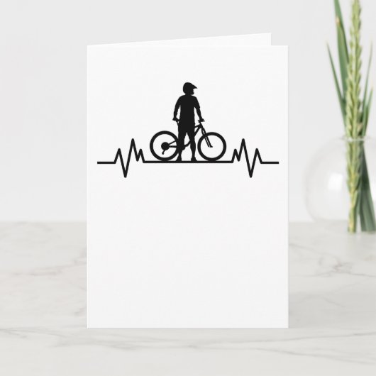 Mountainbike Heartbeat Mountain Bike Cycling Gift カード (正面)