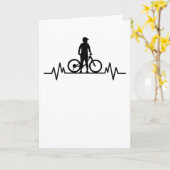 Mountainbike Heartbeat Mountain Bike Cycling Gift カード (黄色い花)