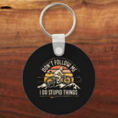 Mountainbike Mtb Don't Follow Me I Do Stupid Thing キーホルダー (正面)