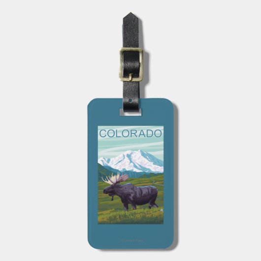 MountainColoradoのアメリカヘラジカ ラゲッジタグ (正面縦)