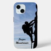 Mountaineering with Climber Silhouette personalize Case-Mate iPhoneケース (裏面)