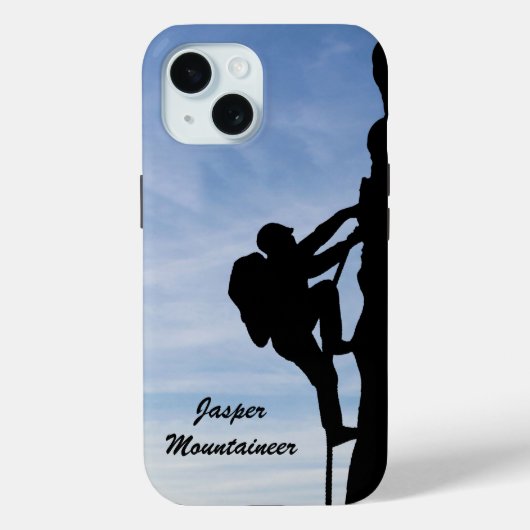 Mountaineering with Climber Silhouette personalize Case-Mate iPhoneケース (裏面)
