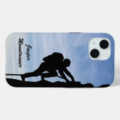 Mountaineering with Climber Silhouette personalize Case-Mate iPhoneケース (裏面 (横))