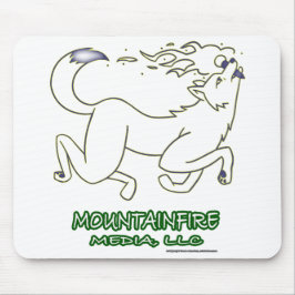 MountainFireメディアLeapingコヨーテデザイン#2 on a マウスパッド
