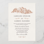 Mountains Adventure Wedding 箔招待状 (正面)