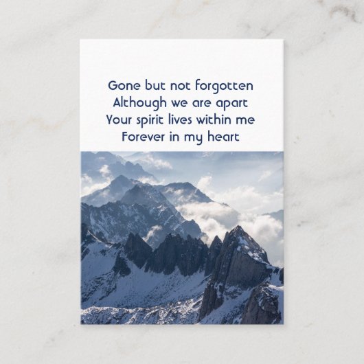 Mountains Alpine Home Memorial Pocket Keepsake 名刺 (正面)