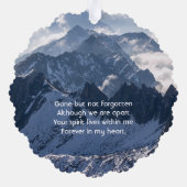 Mountains Alpine Memorial Keepsake オーナメントカード (裏面)