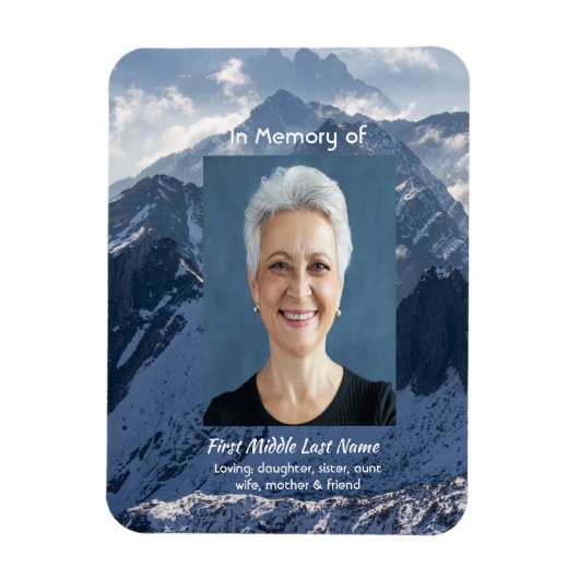  Mountains Alpine Memorial Keepsake マグネット (縦)