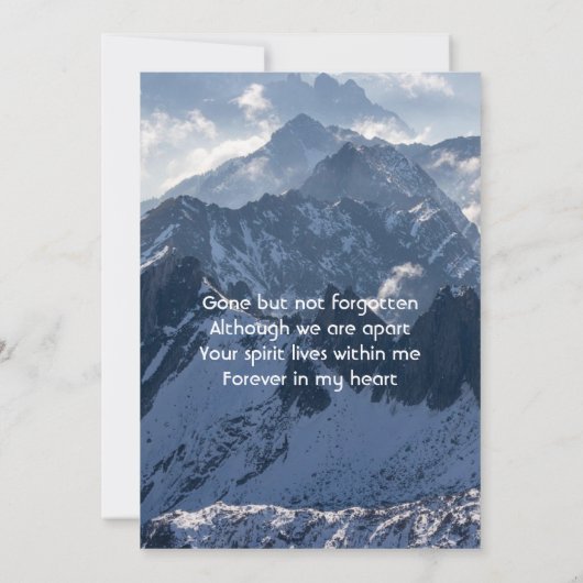 Mountains Alpine Memorial Keepsake 招待状 (裏面)