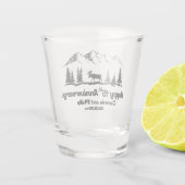 Mountains and Moose 15th Wedding Anniversary ショットグラス (裏面)