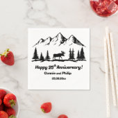 Mountains and Moose 25th Wedding Anniversary スタンダードカクテルナプキン (インサイチュ)
