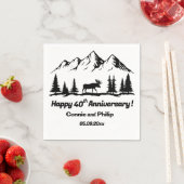 Mountains and Moose 40th Wedding Anniversary スタンダードカクテルナプキン (インサイチュ)