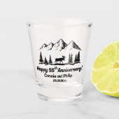 Mountains and Moose 55th Wedding Anniversary ショットグラス (正面)