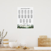 Mountains and Pines 14 Tables Wedding Seating ポスター (キッチン)