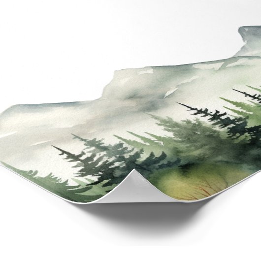 Mountains and Pines 20 Tables Wedding Seating ポスター (角)