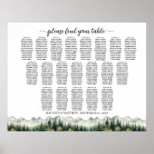 Mountains and Pines 20 Tables Wedding Seating ポスター (正面)