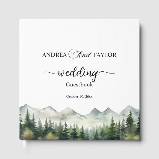 Mountains and Pines Elegant Wedding ゲストブック (正面)
