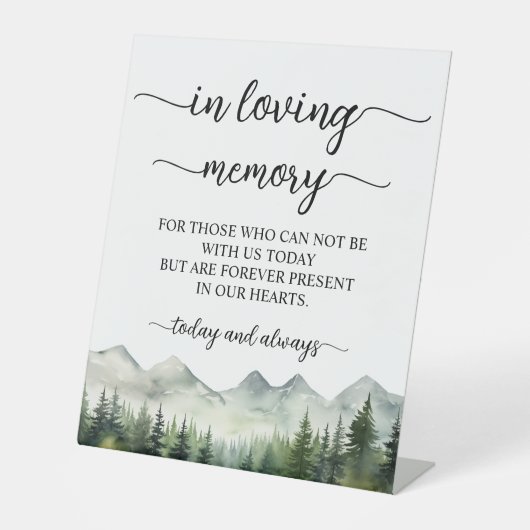 Mountains and Pines In Loving Memory 台座サイン (正面)