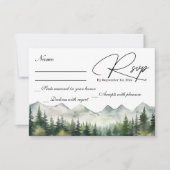 Mountains and Pines Wedding RSVP Card (正面)