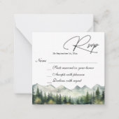 Mountains and Pines Wedding RSVP Card ノートカード (正面)