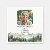 Mountains and Trees Celebration Of Life Funeral スタンダードカクテルナプキン (正面)