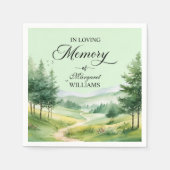 Mountains and Trees Celebration Of Life Funeral スタンダードカクテルナプキン (正面)