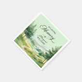 Mountains and Trees Celebration Of Life Funeral スタンダードカクテルナプキン (角)
