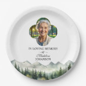 Mountains and Trees Celebration Of Life Funeral ペーパープレート (正面)