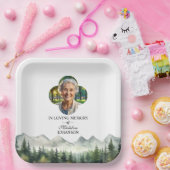 Mountains and Trees Celebration Of Life Funeral ペーパープレート (パーティー)