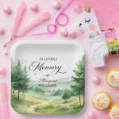 Mountains and Trees Celebration Of Life Funeral ペーパープレート (パーティー)