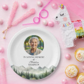 Mountains and Trees Celebration Of Life Funeral ペーパープレート (パーティー)