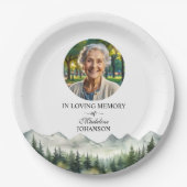 Mountains and Trees Celebration Of Life Funeral ペーパープレート (正面)