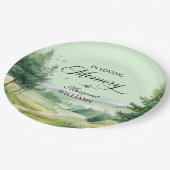 Mountains and Trees Celebration Of Life Funeral ペーパープレート (アングル)