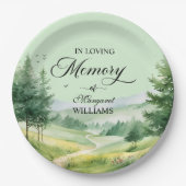 Mountains and Trees Celebration Of Life Funeral ペーパープレート (正面)