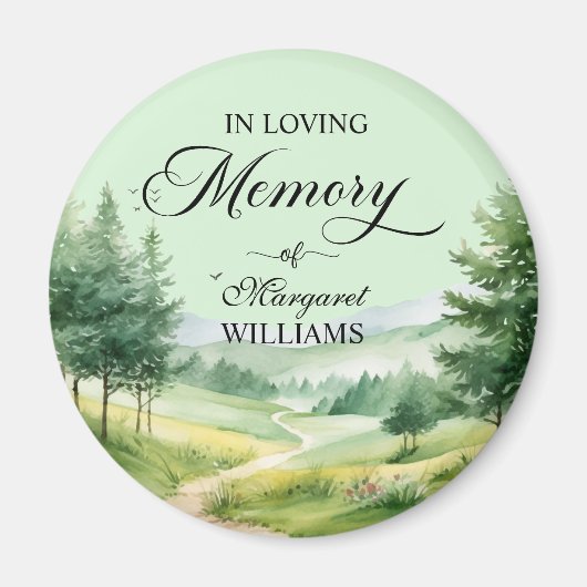 Mountains and Trees Celebration Of Life Funeral マグネット (正面)