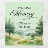 Mountains and Trees Celebration Of Life Funeral ワインラベル (シングルラベル)