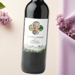 Mountains and Trees Celebration Of Life Funeral ワインラベル