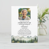 Mountains and Trees Celebration Of Life Funeral 招待状 (スタンド正面)