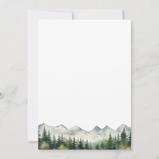 Mountains and Trees Celebration Of Life Funeral 招待状 (裏面)