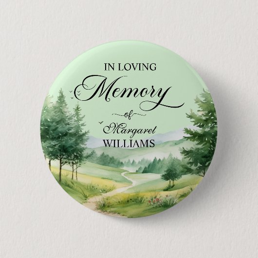 Mountains and Trees Celebration Of Life Funeral 缶バッジ (正面)