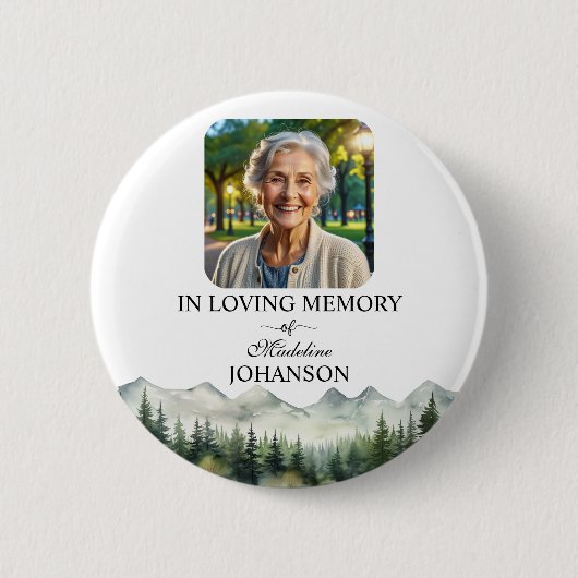 Mountains and Trees Celebration Of Life Keepsake 缶バッジ (正面)