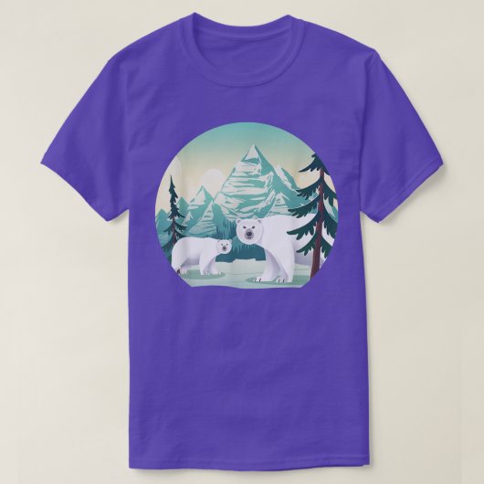 Mountains Arctic Animal Wildlife Nature Polar Bear Tシャツ (デザイン正面)